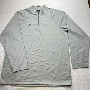 Reebok Mens Large Gray 1/4 Zip Lightweight Activewear Pullover Sweatshirt Jacket